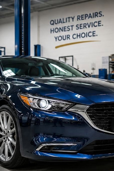 Vehicle in the Magnolia Collision Center repair bay